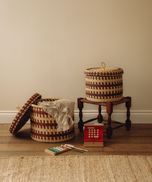 Set of 2 Orla Baskets, Chestnut Brown, Lifestyle