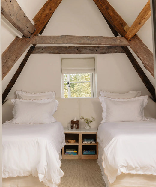 Annabelle Scalloped Bed Linen, Dusty Pink, Bedroom Country Lifestyle