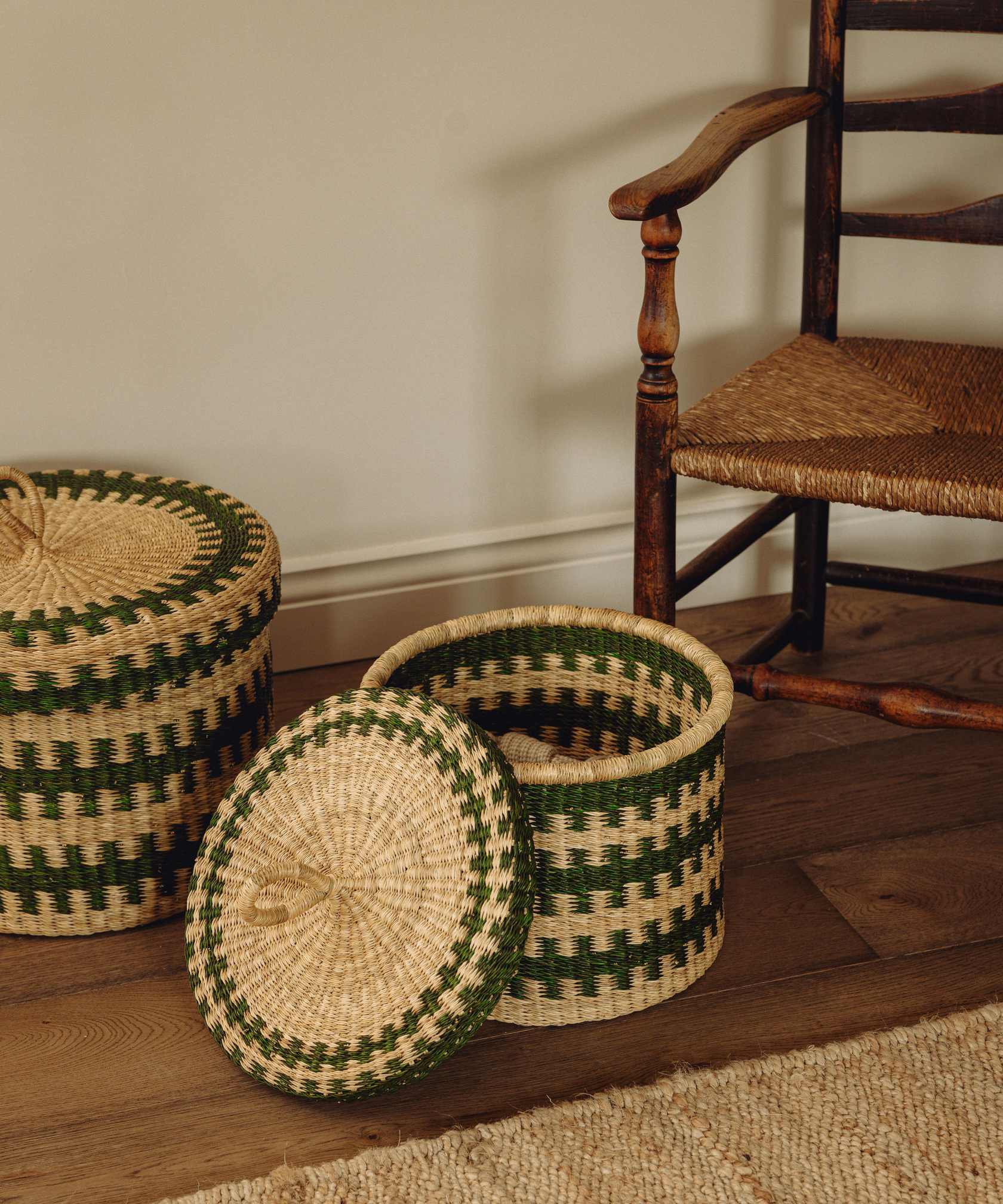 Set of 2 Orla Baskets, Fern Green, Detail