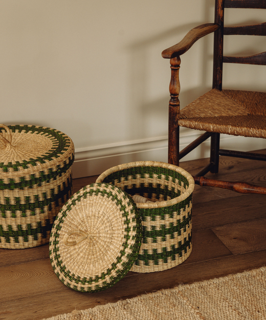 Set of 2 Orla Baskets, Fern Green, Detail