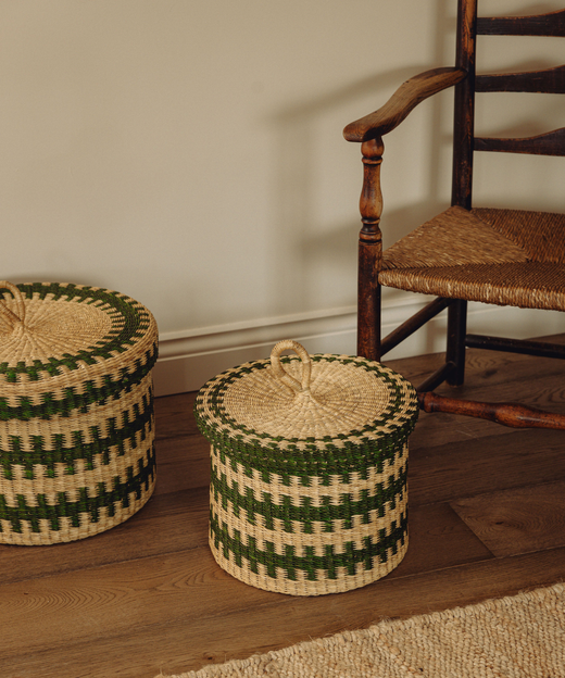 Set of 2 Orla Baskets, Fern Green, Two Sizes Detail