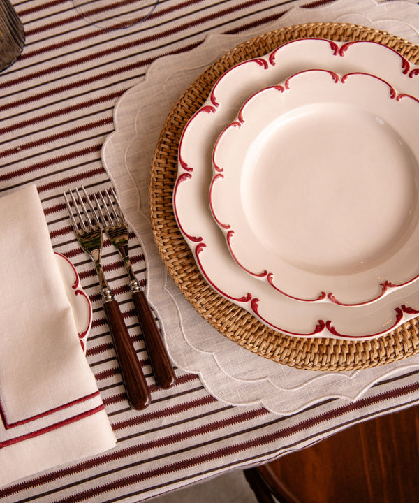 Pair of Stella Waxed Italian Linen Placemats, Ivory