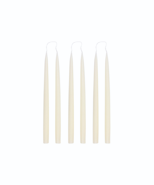 Rebecca Udall Set of 6 Danish Taper Candles, Ivory 35cm