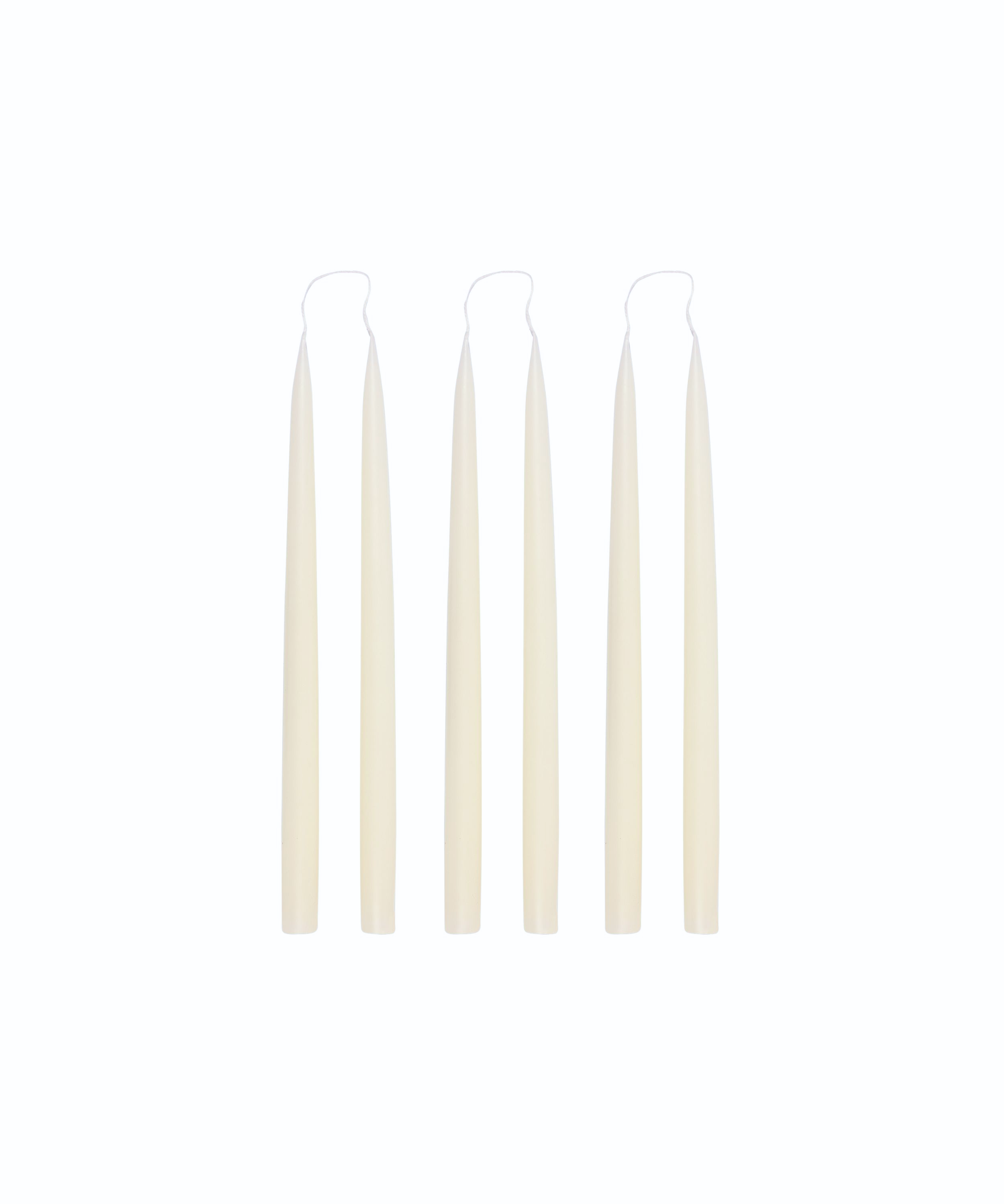 Rebecca Udall Set of 6 Danish Taper Candles, Ivory 35cm