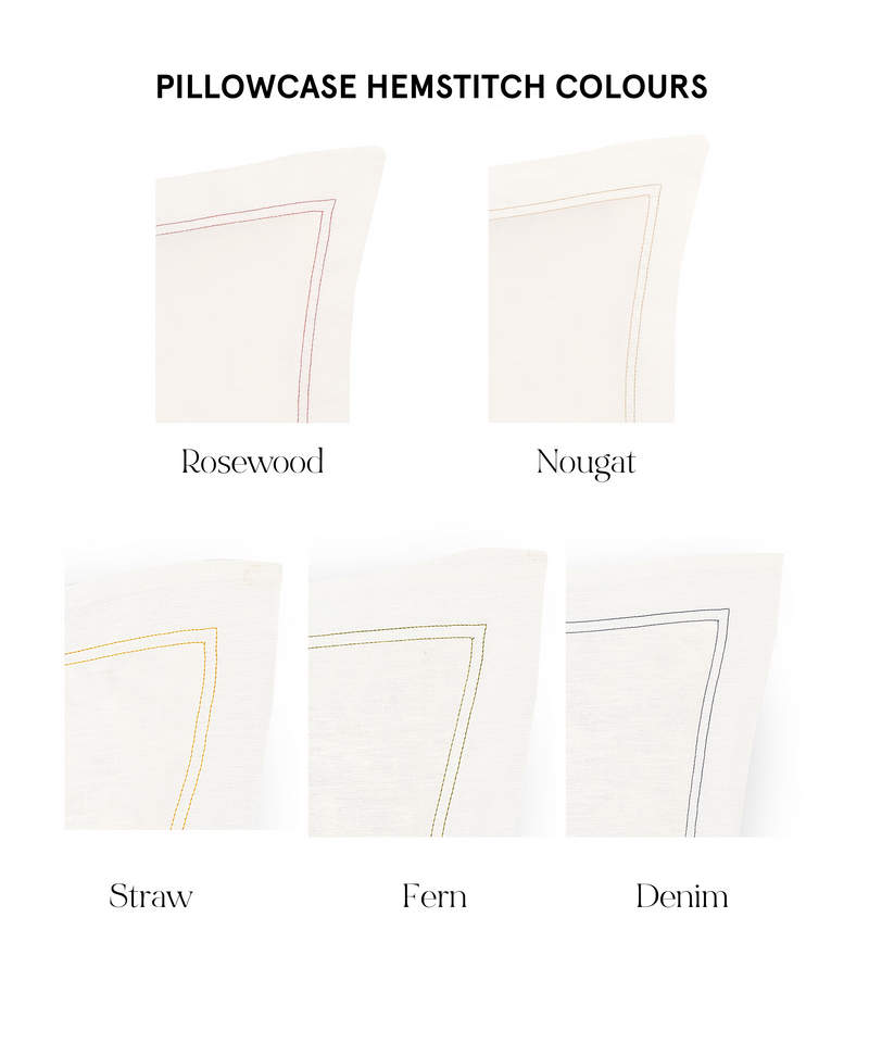 Rebecca Udall, Lottie Mayland x Rebecca Udall Darcy Boudoir Linen Pillowcases, Hemstitch Colours