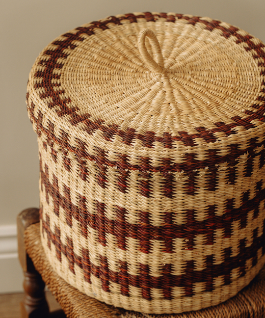 Set of 2 Orla Baskets, Chestnut Brown, Detailing