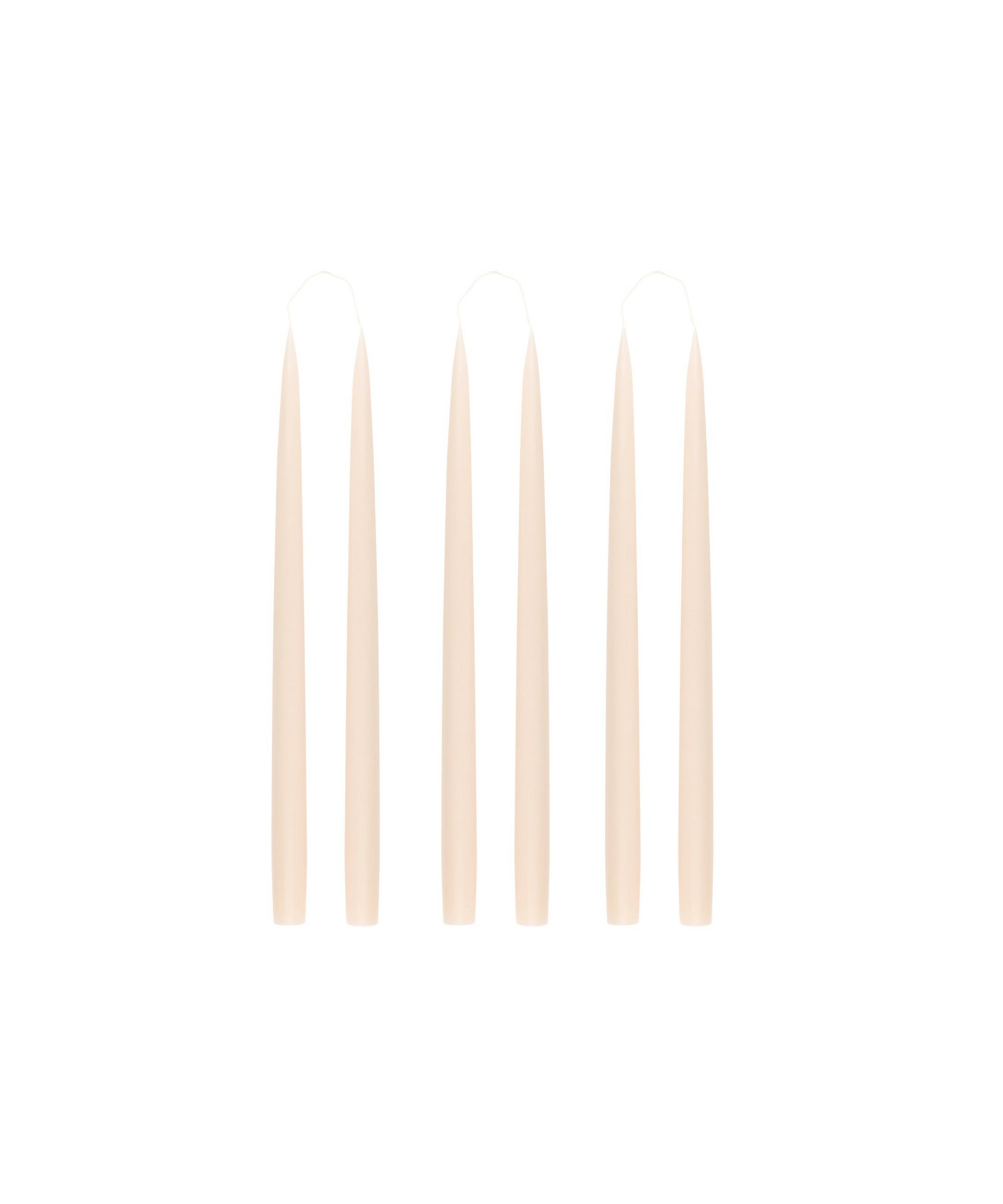 Set 6 Danish Taper Candles Plaster