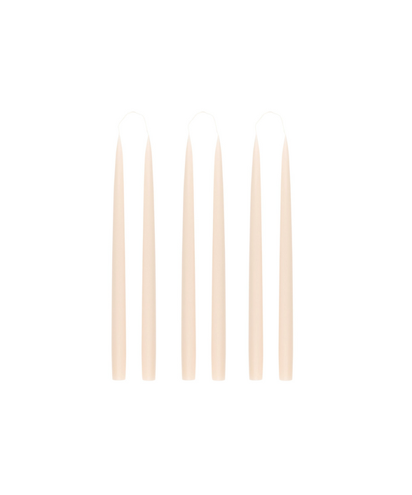 Rebecca Udall Set of 6 Danish Taper Candles, Beige