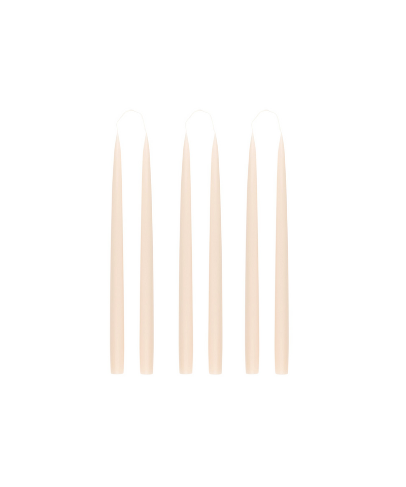Set of 6 Danish Taper Candles, Plaster