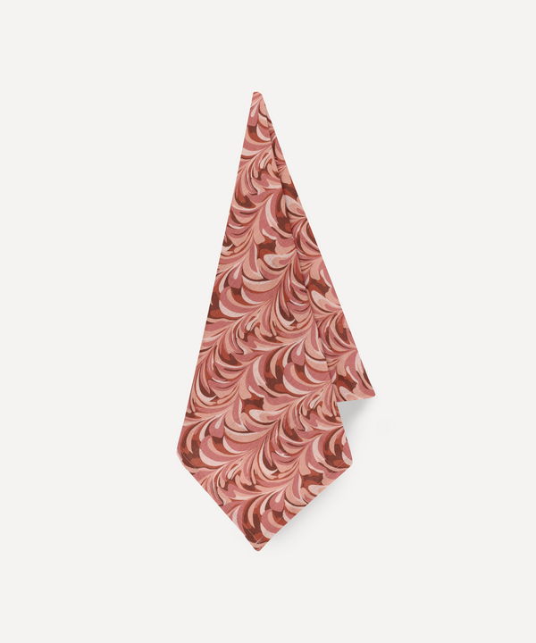 Rebecca Udall, Contemporary Whimsical Marble Linen Napkin, Pink Red cut out 