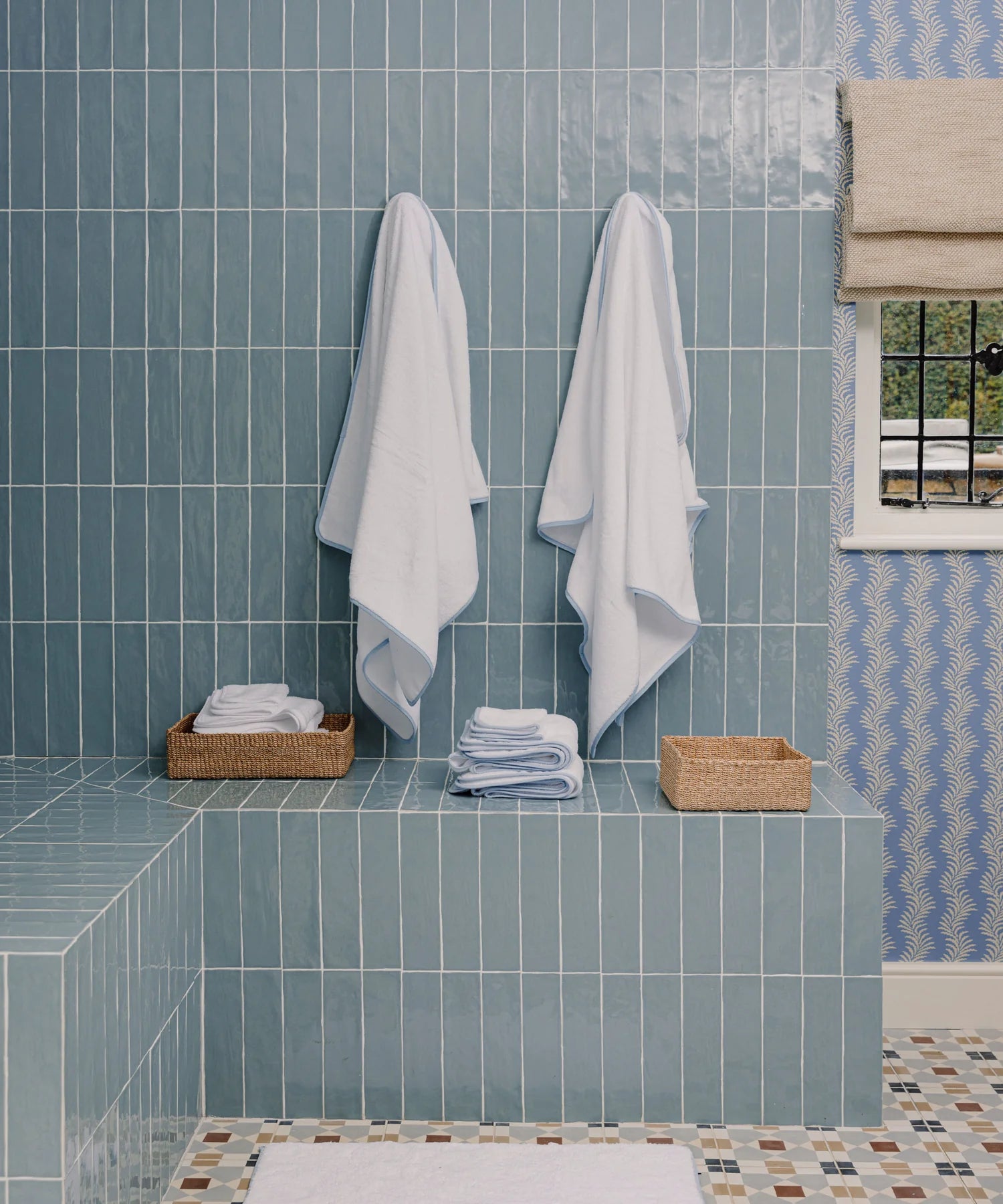 Georgina Bath Towels, Powder Blue, Lifestyle