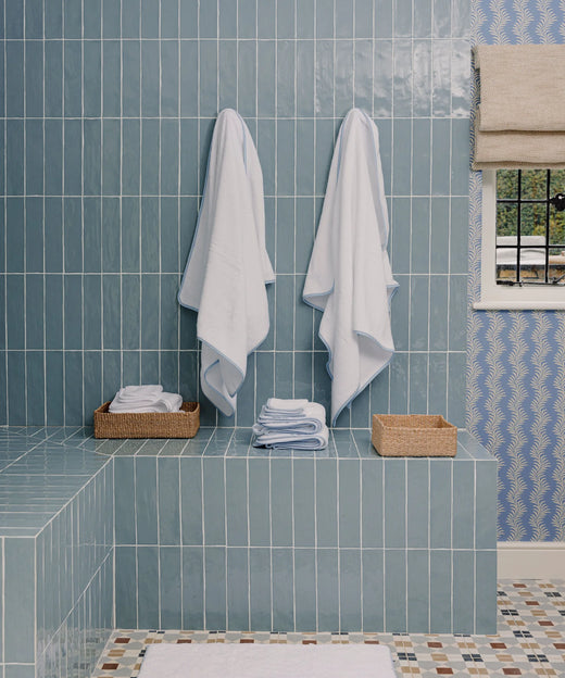 Georgina Bath Towels, Powder Blue, Lifestyle