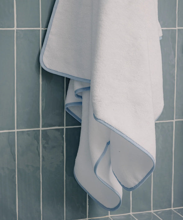 Georgina Bath Towels, Powder Blue, Detail