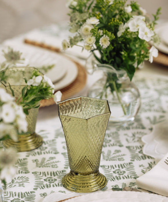 Rebecca Udall Freida Handblown Glass Tumbler with the Elizabeth Handblown Vase