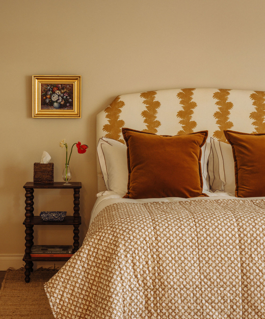 Frances Velvet Cushion, Warm Honey