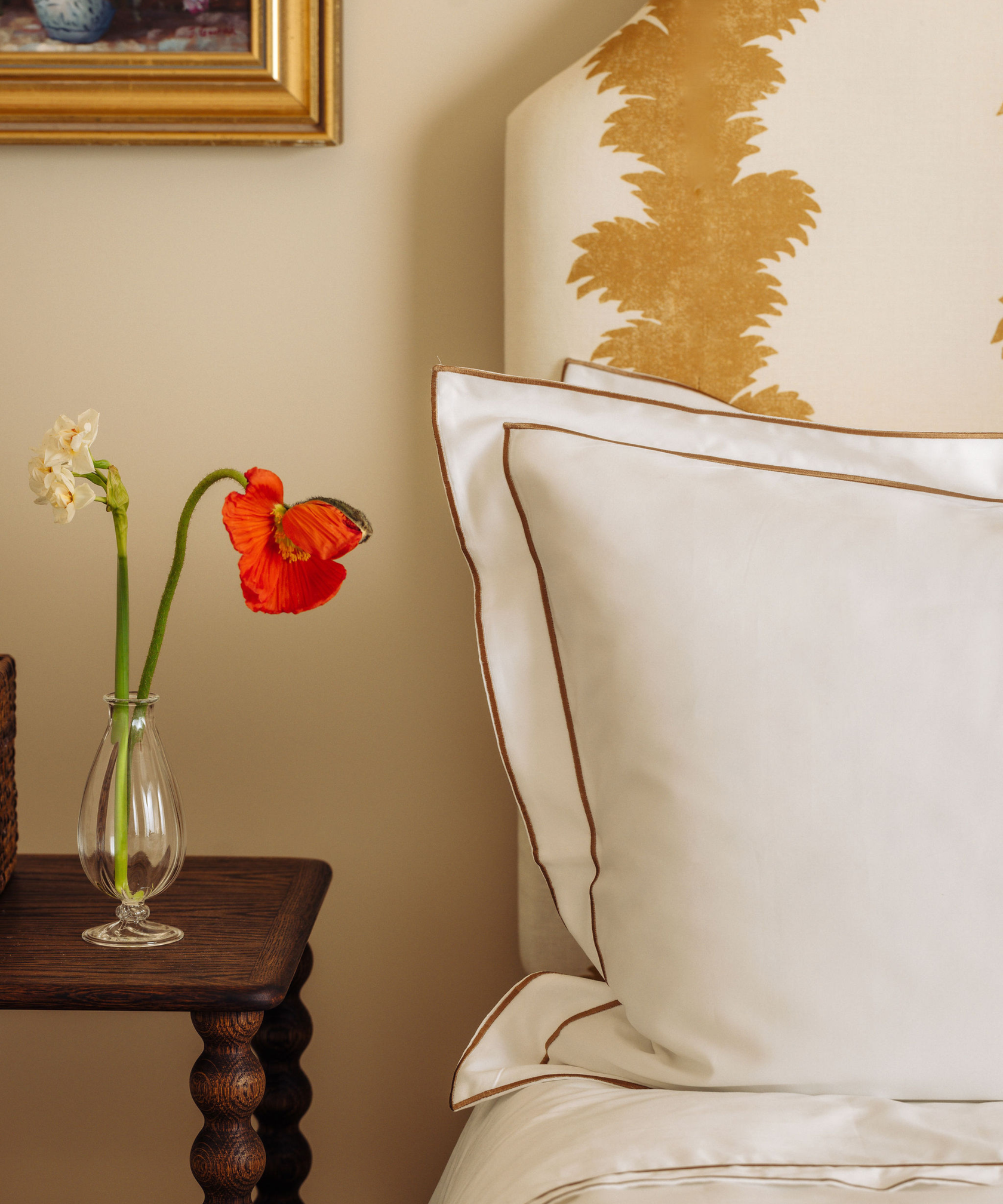 Pair of Frame Pillowcases, Bronzed Umber