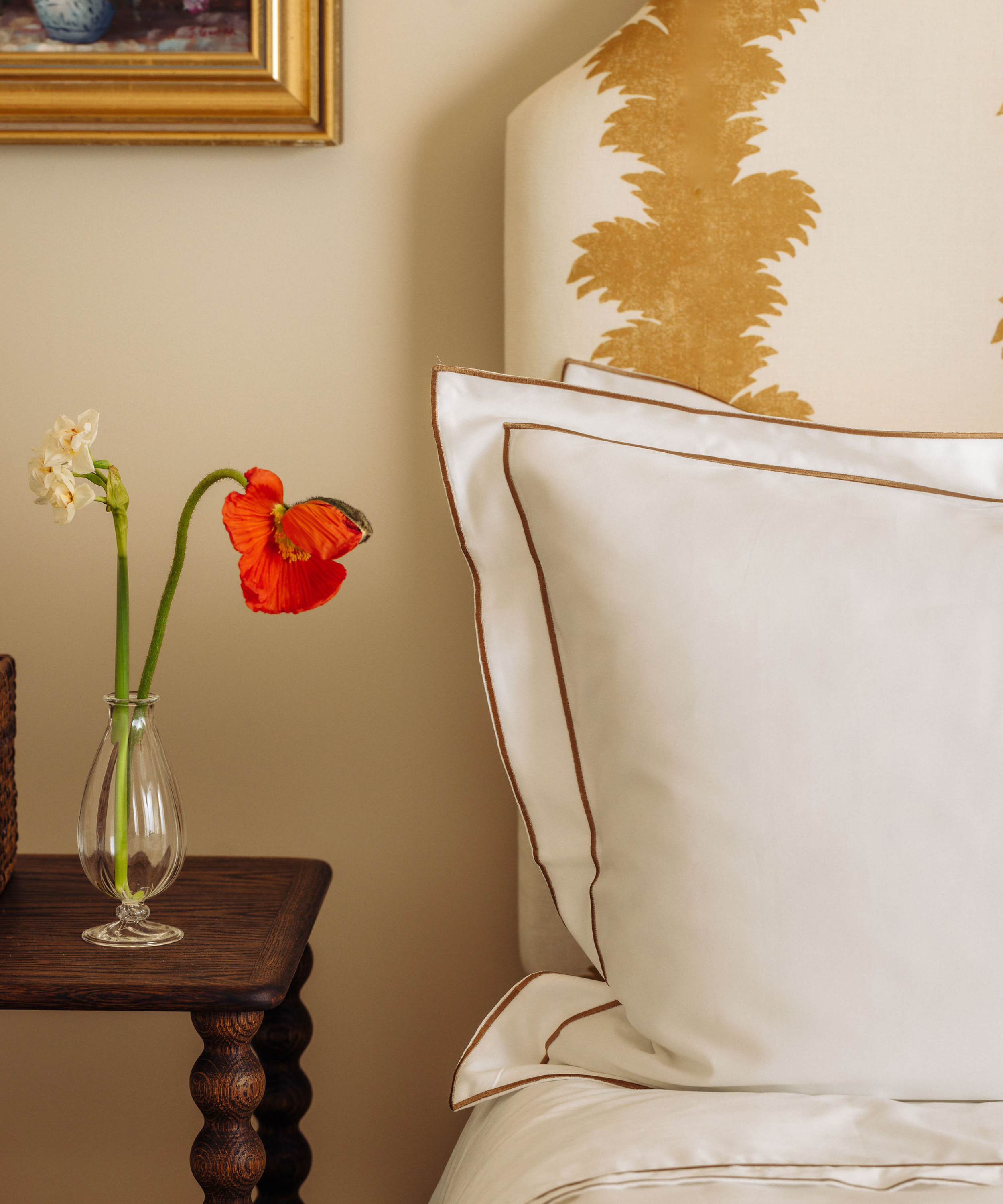 Pair of Frame Pillowcases, Bronzed Umber