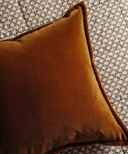 Frances Velvet Cushion, Warm Honey, with Clara
