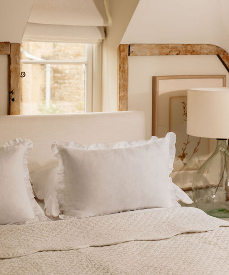 Rebecca Udall Ruffle Linen Cushion Cover, White