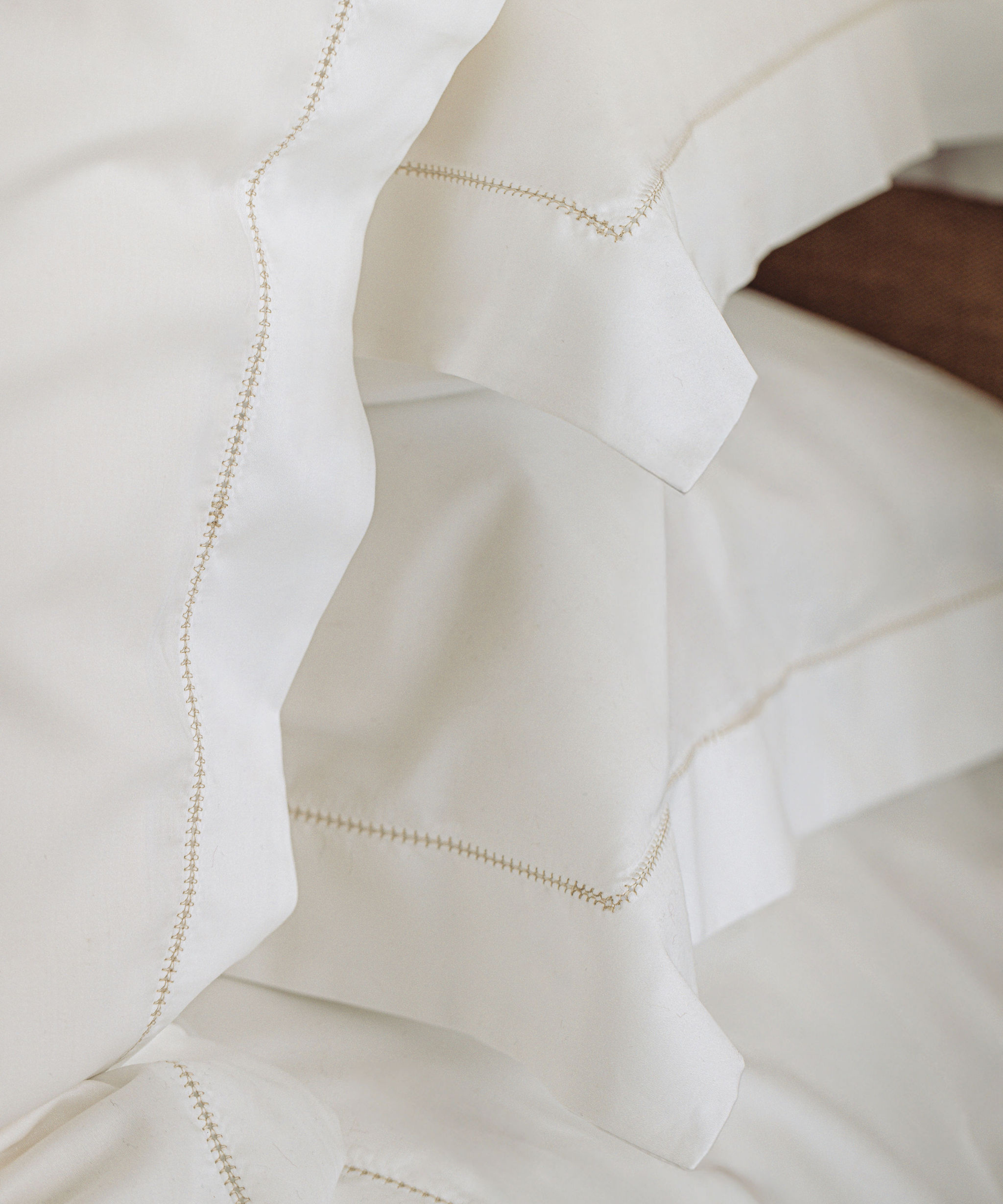 Porto Hemstitch Bed Linen, Straw