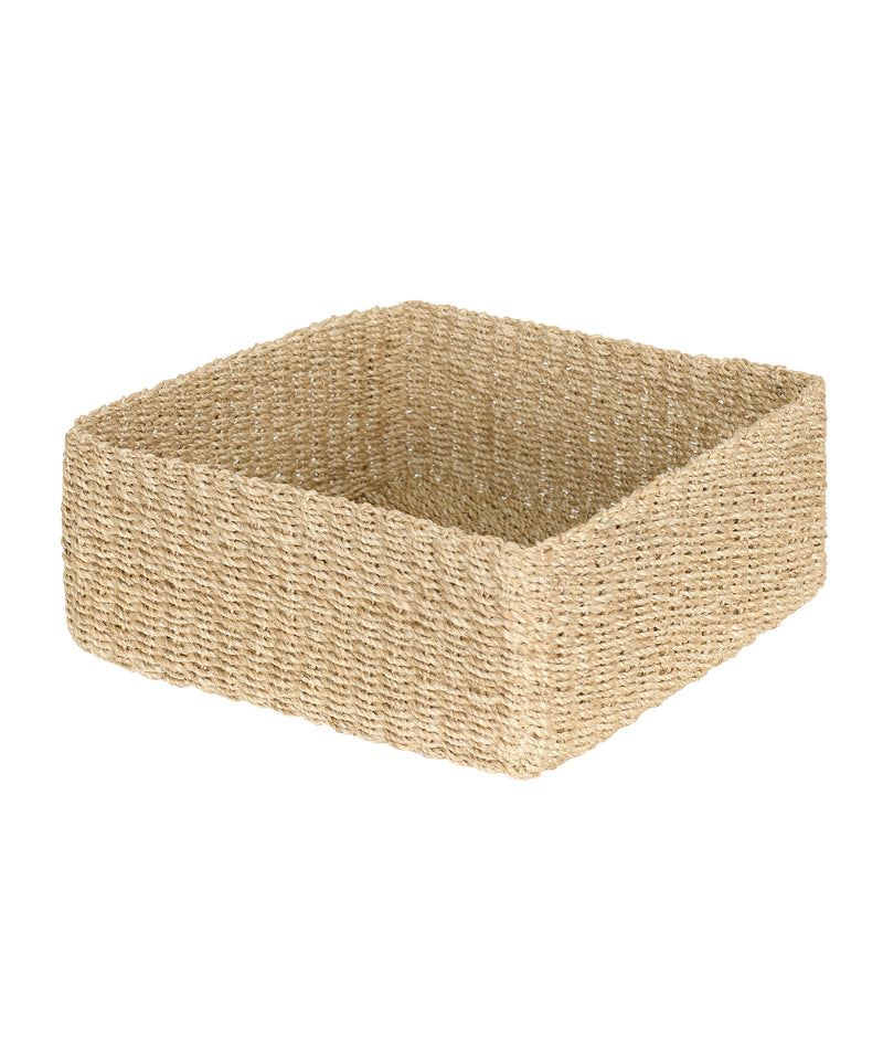 Medium-sized square storage basket made from natural abaca, Rebecca Udall