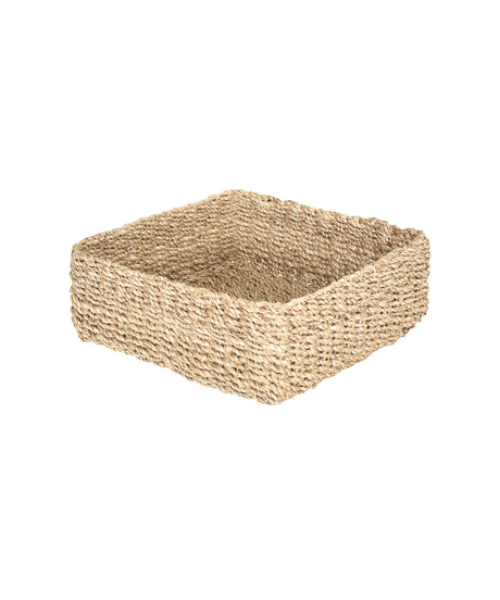 Rebecca Udall, Light brown small-sized square rattan wicker handwoven storage organisation basket, Light Brown