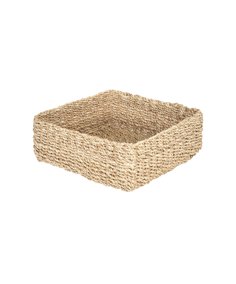 Small-sized square storage basket made from natural abaca, Rebecca Udall