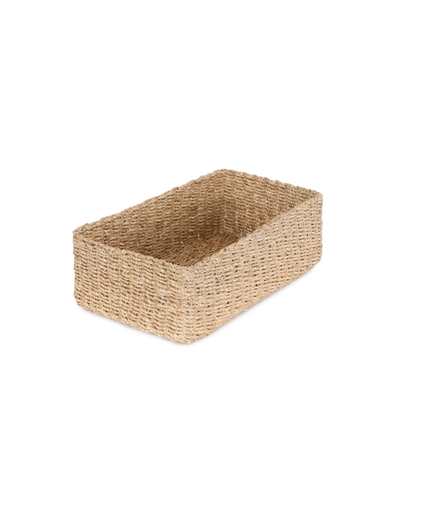 Rebecca Udall Abaca Rectangular Storage Basket, Small, White Background