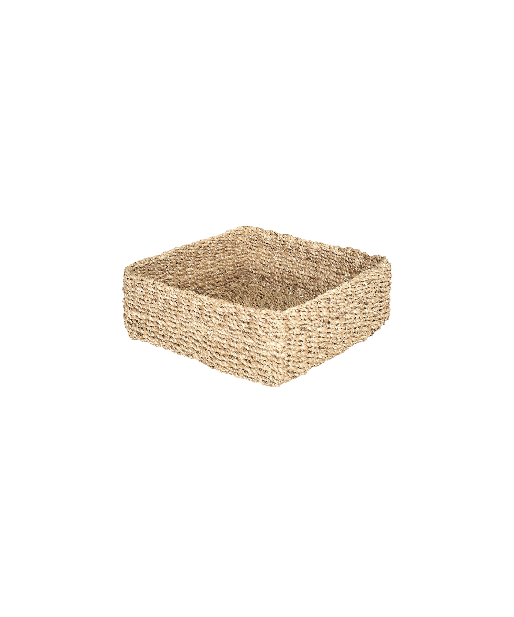 Rebecca Udall, Light brown small-sized square rattan wicker handwoven storage organisation basket, Light Brown