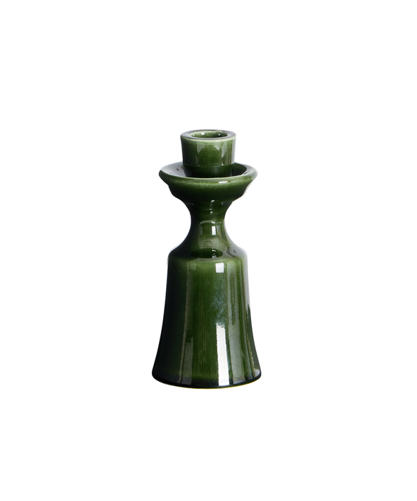Alma Short Candlestick, Green, Cut Out