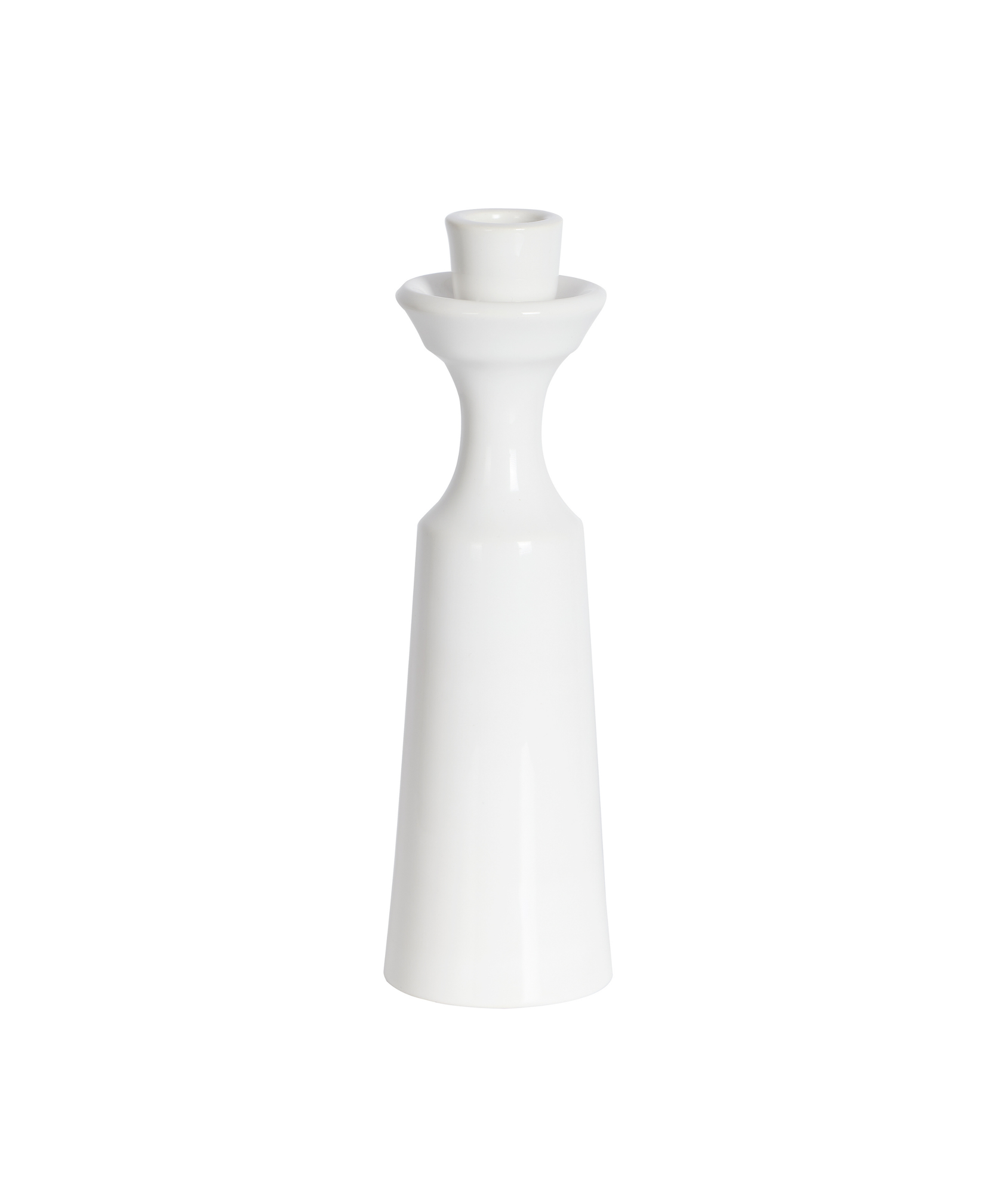 Alma Tall Candlestick, White, Cut Out