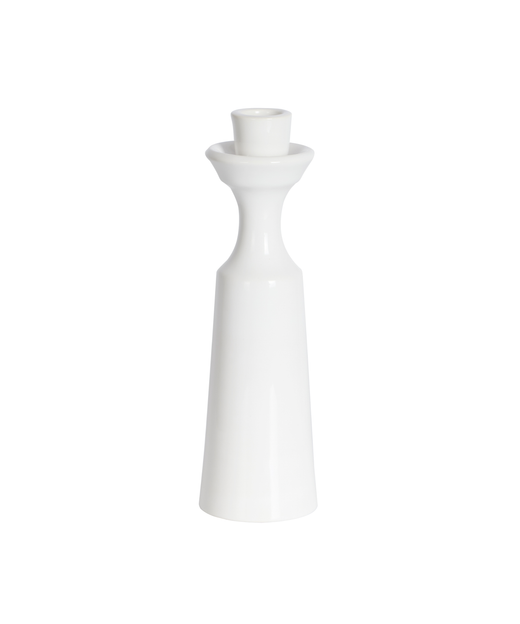 Alma Tall Candlestick, White, Cut Out