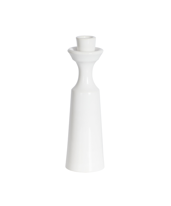 Alma Tall Candlestick, White, Cut Out