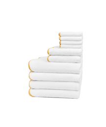 Amelia Scalloped Bath Towel Family Bundle, Mustard