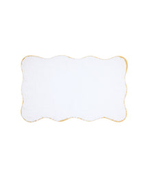 Amelia Scalloped Bath Mat, Mustard