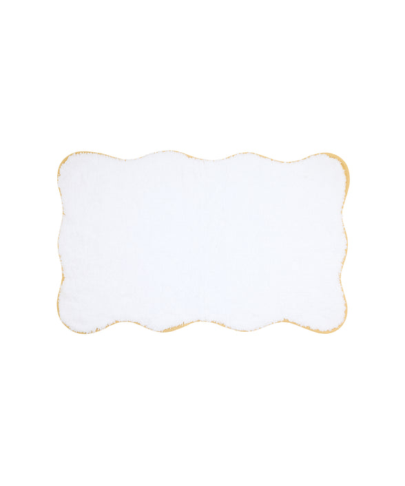 Amelia Scalloped Bath Mat, Mustard