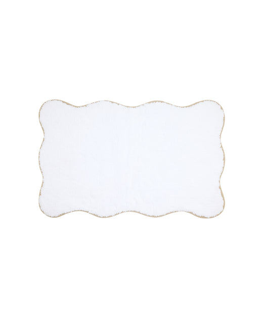 Amelia Scalloped Bath Mat, Taupe