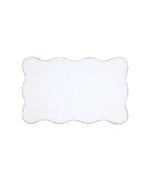 Amelia Scalloped Bath Mat, Taupe