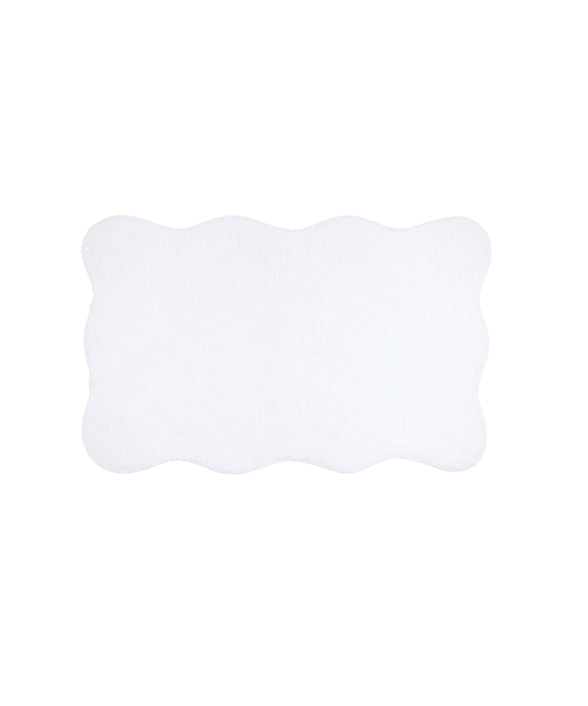 Amelia Scalloped Bath Mat, White