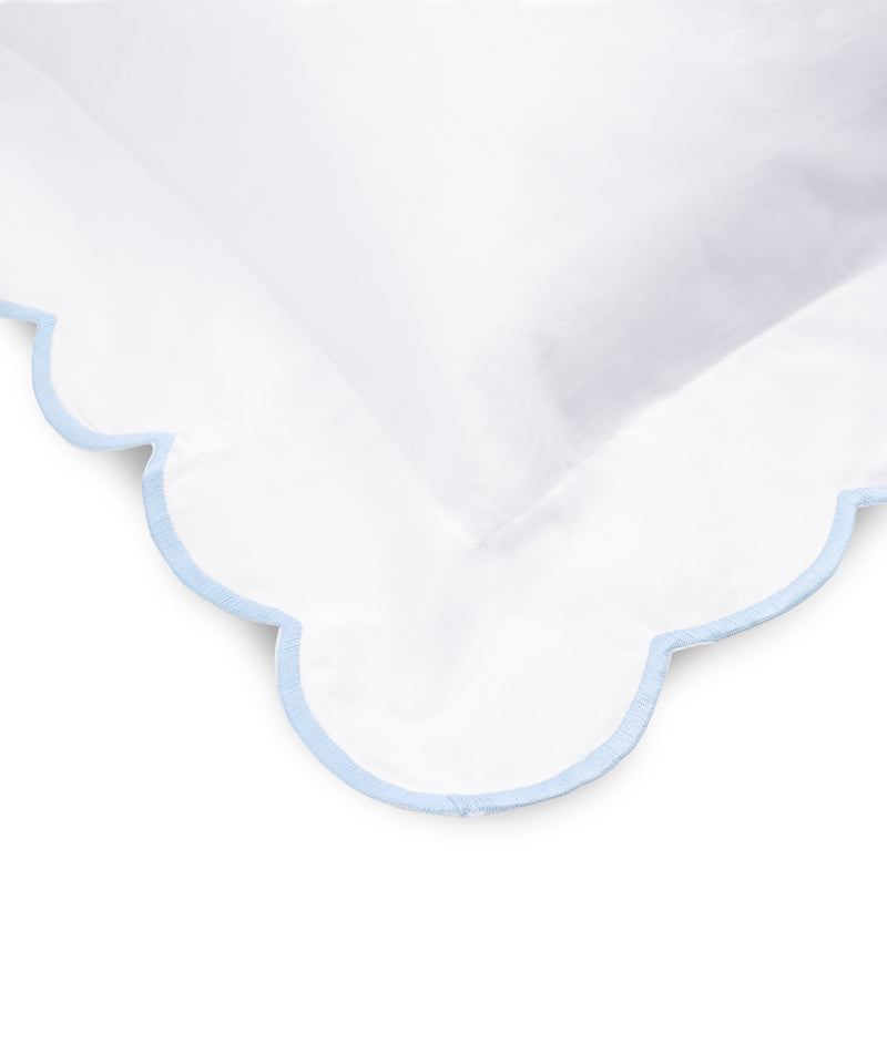 Annabelle Scalloped Bed Linen, Powder Blue