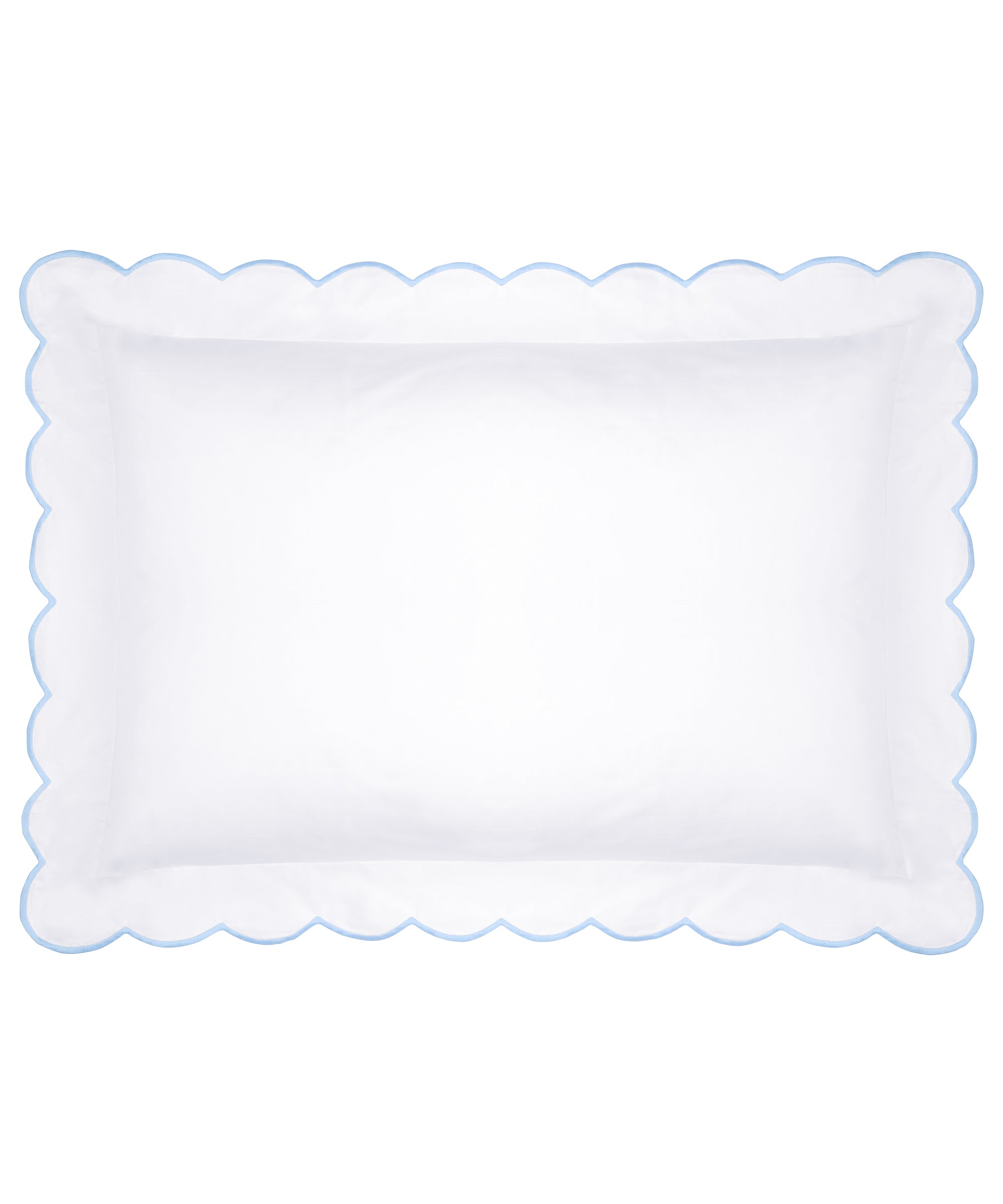 Annabelle Scalloped Pillowcase, Powder Blue, Cut Out