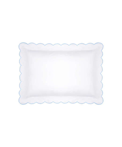Pair of Annabelle Scalloped Pillowcases, Powder Blue