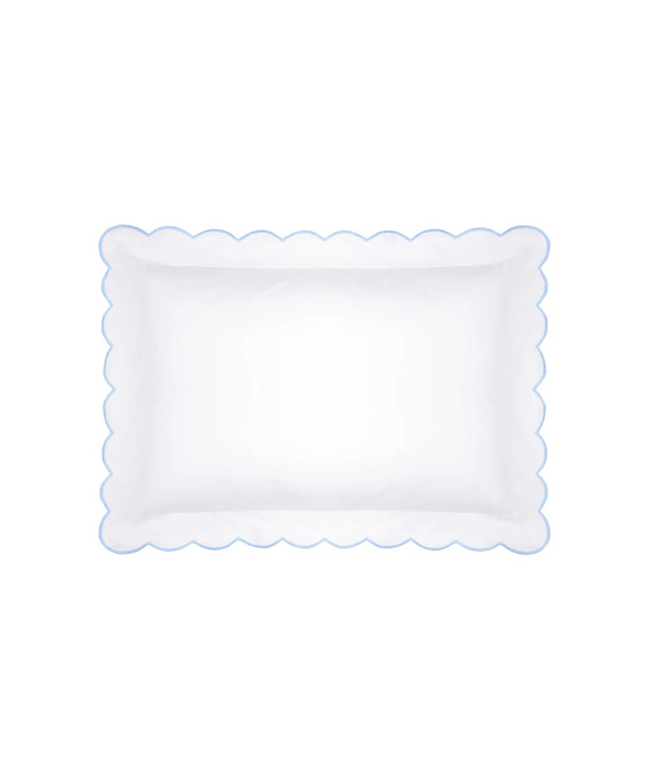 Pair of Annabelle Scalloped Pillowcases, Powder Blue