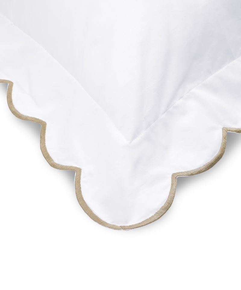 Rebecca Udall Annabelle scalloped bed linen, taupe 