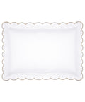 Pair of Annabelle Scalloped Pillowcases, Taupe, Cut Out