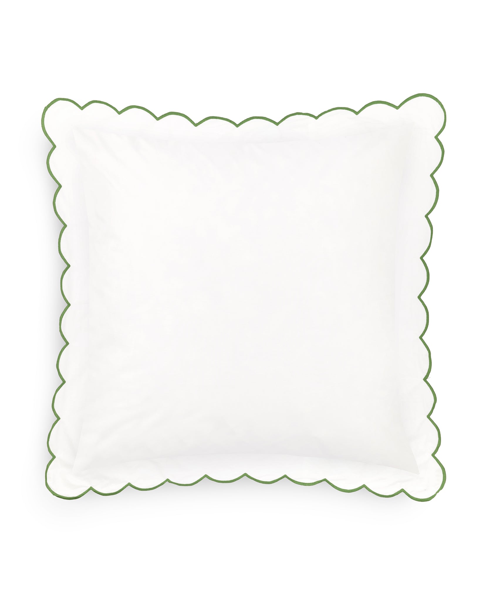 Annabelle Scalloped Square Pillowcase, Asparagus