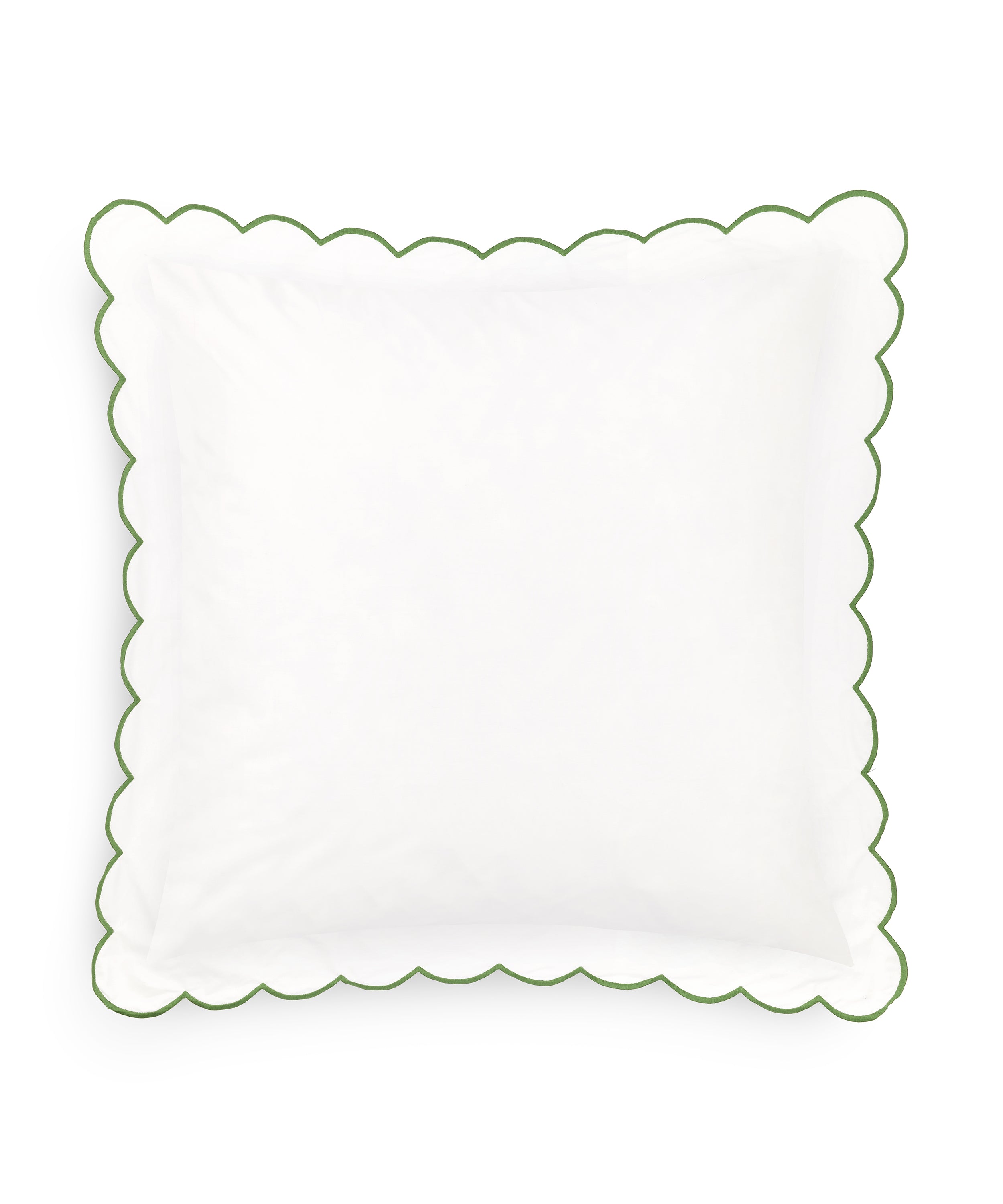 Annabelle Scalloped Square Pillowcase, Asparagus