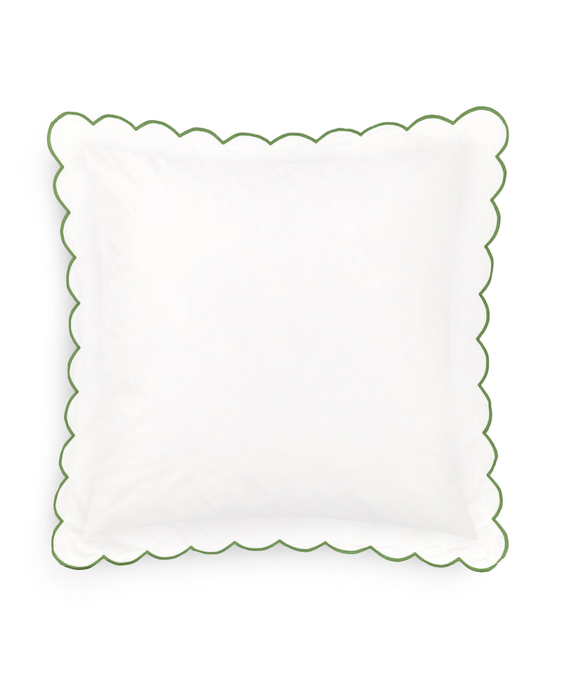 Rebecca Udall Annabelle Scalloped Bed Linen, Asparagus, Square Pillow