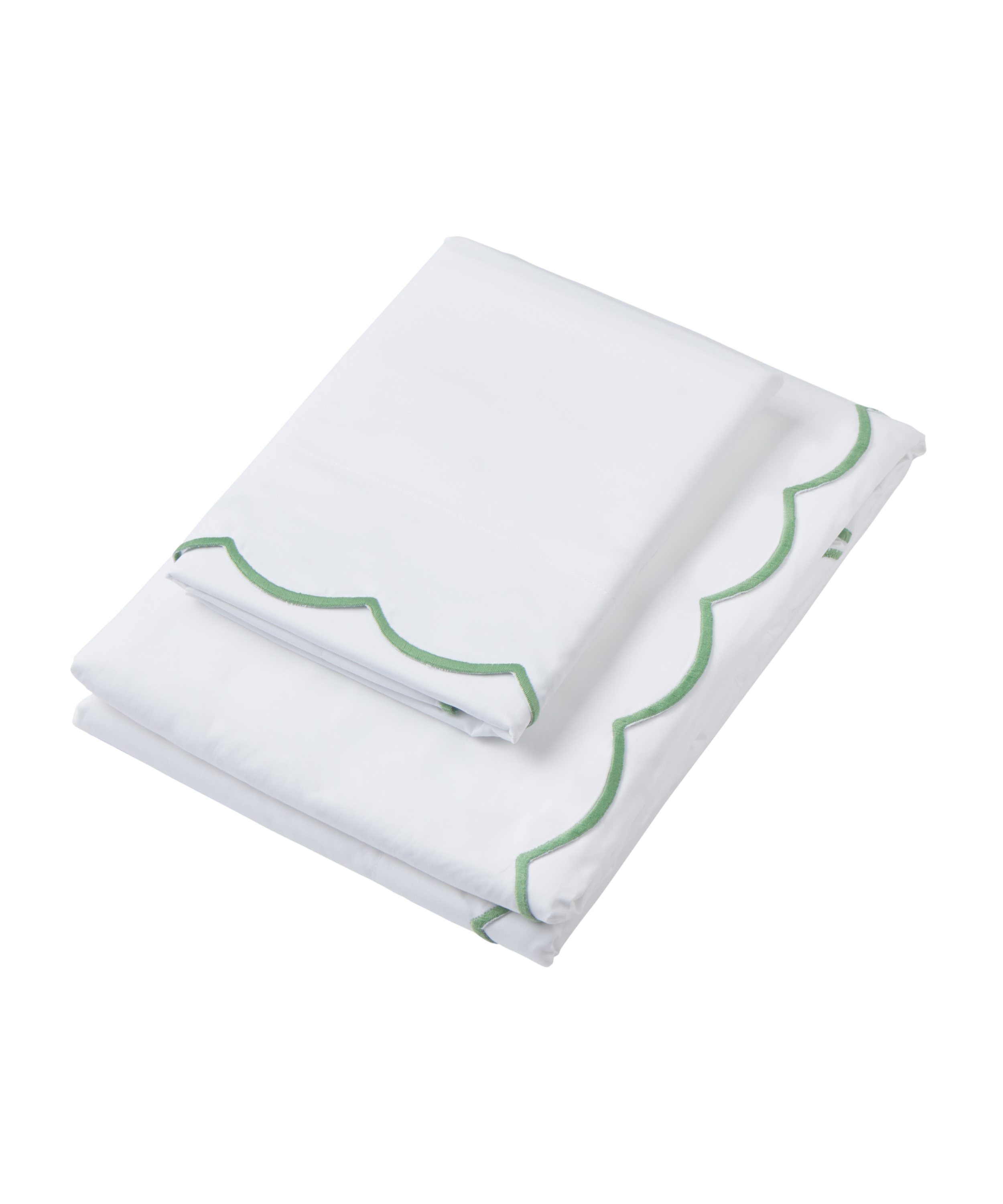 Annabelle Scalloped Top Sheet, Asparagus