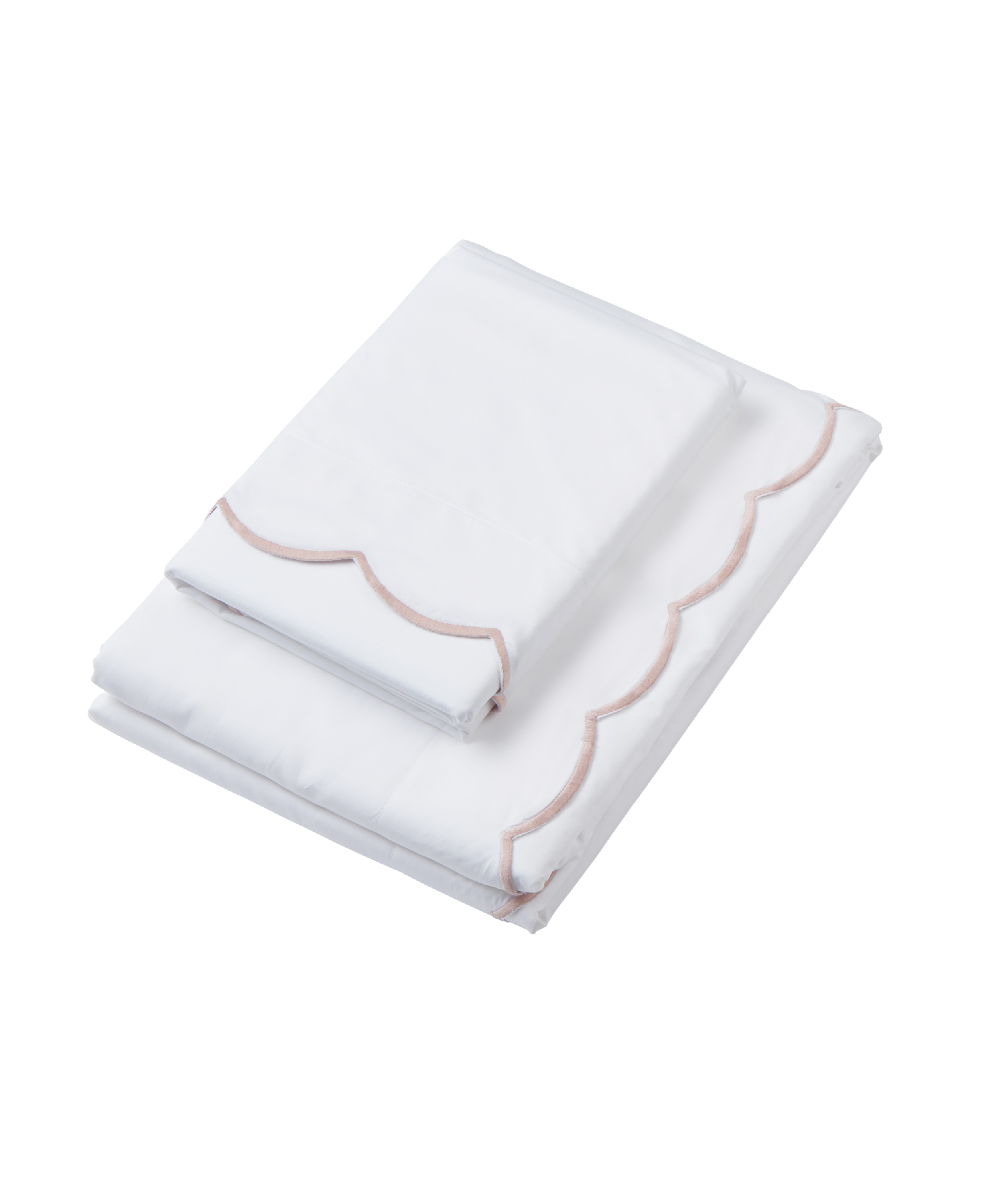Annabelle Scalloped Duvet Cover, Dusty Pink